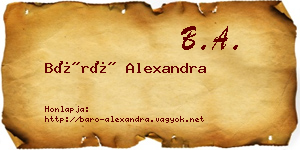 Báró Alexandra névjegykártya