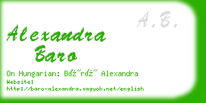 alexandra baro business card